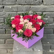 Цветочная композиция из Розы в коробке в Дунай