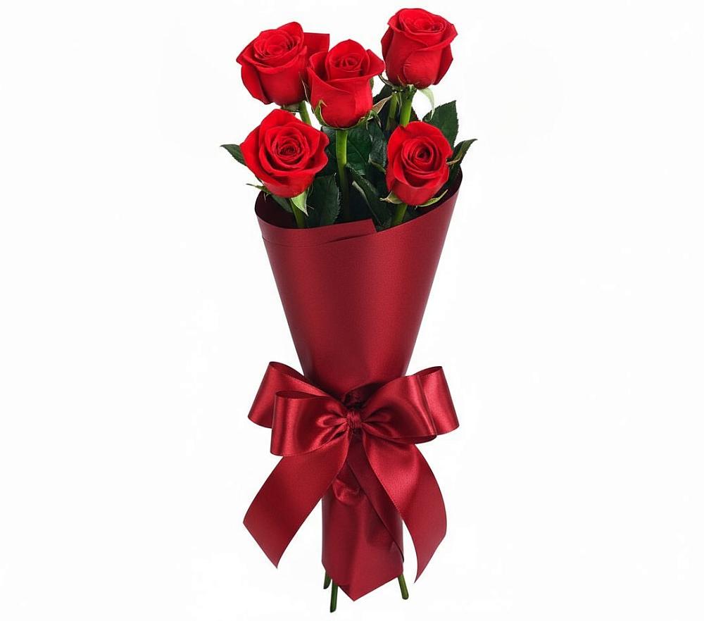 Букет 5 Красных роз Эдлесс Лав в Дунай