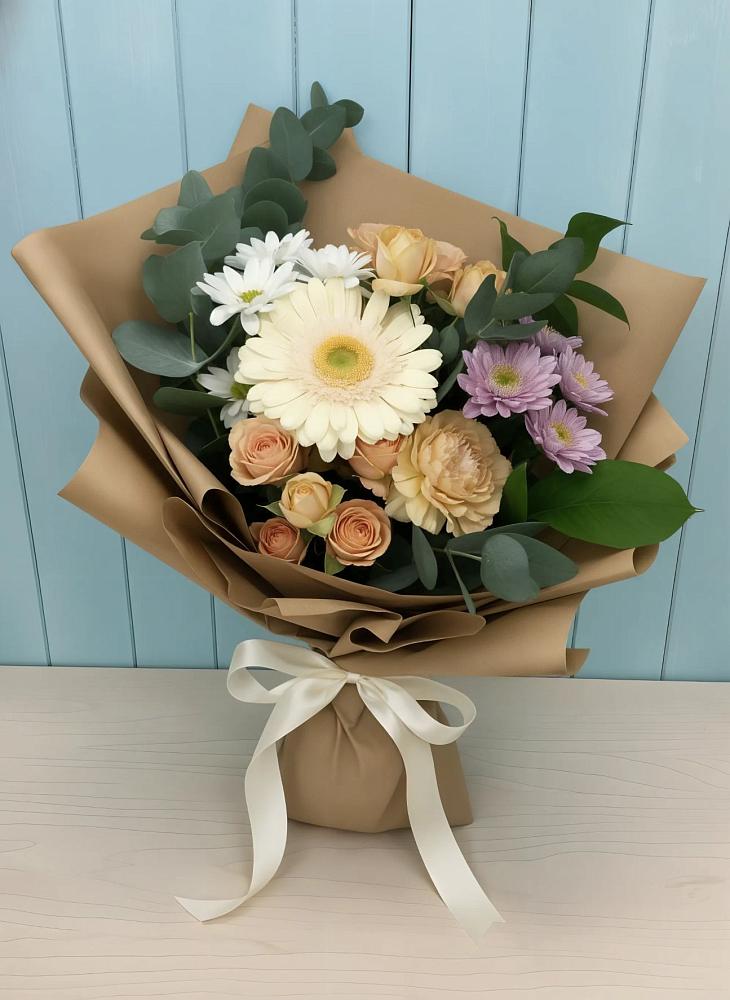 Букет цветов из: Герберы и Хризантемы в Дунай