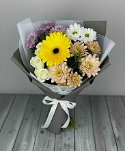 Букет цветов из:  Розы, Герберы и Хризантемы #REPLACE_PRED# Дунай