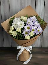 Букет цветов из:  Хризантемы и Розы в Дунай