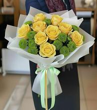 Букет цветов из:  Хризантемы и Розы в Дунай