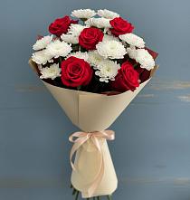 Букет цветов из:  Розы и Хризантемы в Дунай