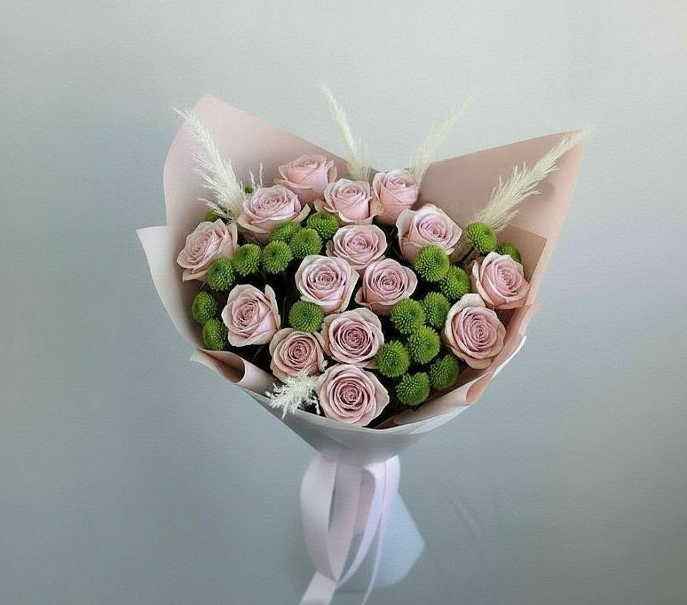 Букет цветов из: Розы и Хризантемы в Дунай