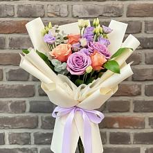 Букет цветов из:  Лизиантусы и Розы #REPLACE_PRED# Дунай