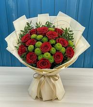 Букет цветов из:  Розы и Хризантемы в Дунай