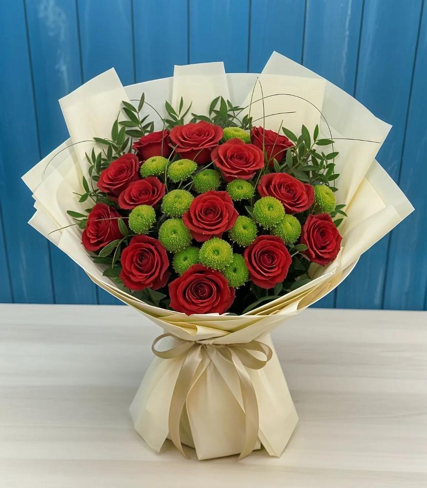 Букет цветов из: Розы и Хризантемы в Дунай